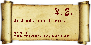 Wittenberger Elvira névjegykártya